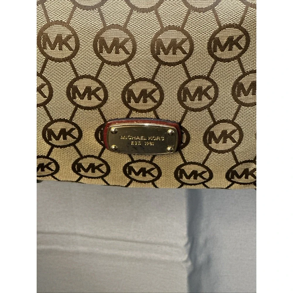 Michael Kors Signature Hobo Tab Brown Shoulder‎ Bag Purse Satchel Handbag
